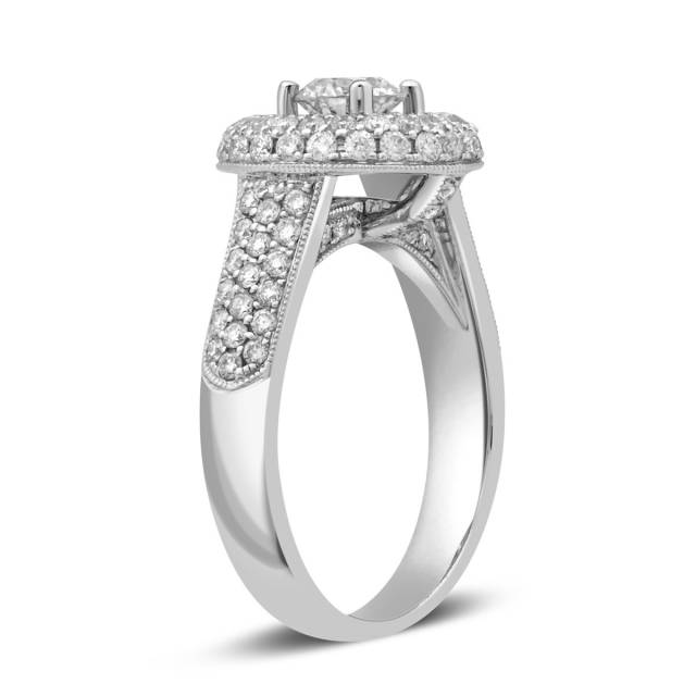 Помолвочное кольцо из белого золота с бриллиантами (028610)