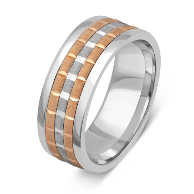 Обручальное кольцо из комбинированного золота (040969)