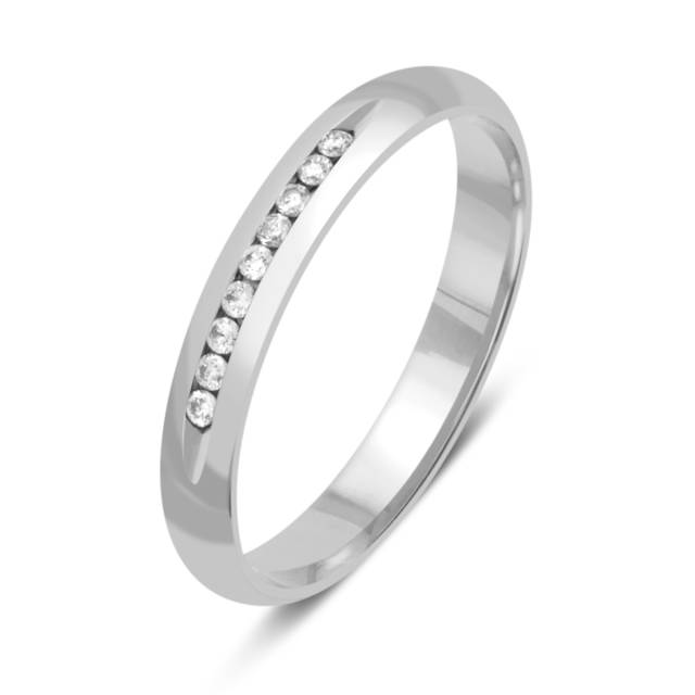 Обручальное кольцо с бриллиантами из белого золота (012572)
