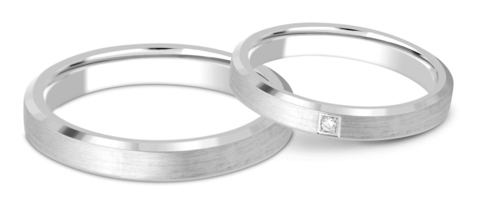 Обручальное кольцо из белого золота (027972)