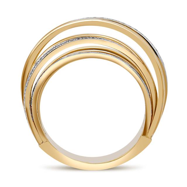 Кольцо из комбинированного золота с бриллиантами (043620)