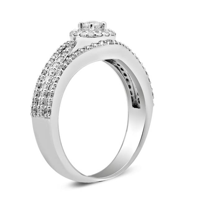 Помолвочное кольцо из белого золота с бриллиантами (025197)