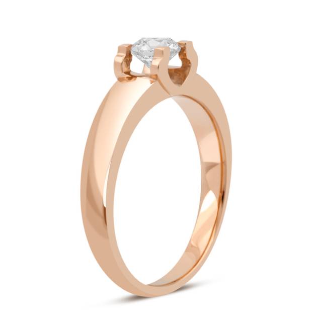 Помолвочное кольцо из красного золота с бриллиантом (046194)