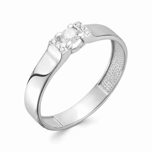 Помолвочное кольцо из белого золота с бриллиантами (033472)