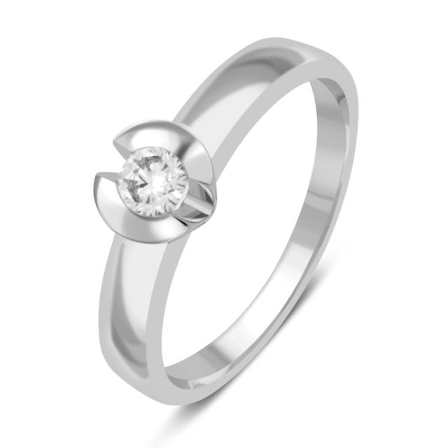 Помолвочное кольцо из белого золота с бриллиантом (030859)