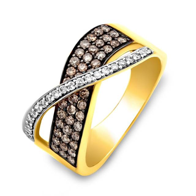 Кольцо из жёлтого золота с бриллиантами (024796)