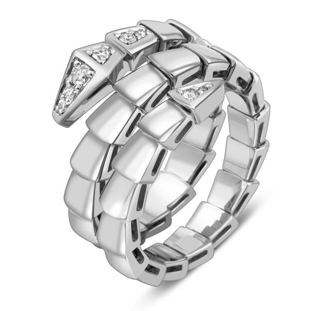 Кольцо из белого золота с бриллиантами (058539)