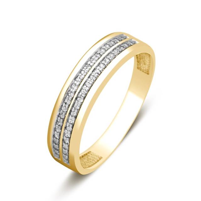 Кольцо из жёлтого золота с бриллиантами (024154)