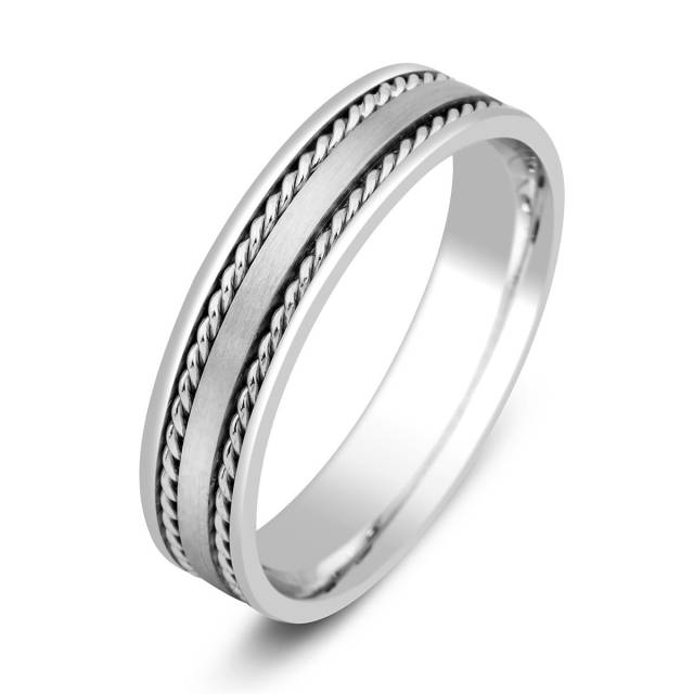 Обручальное кольцо из белого золота (013809)
