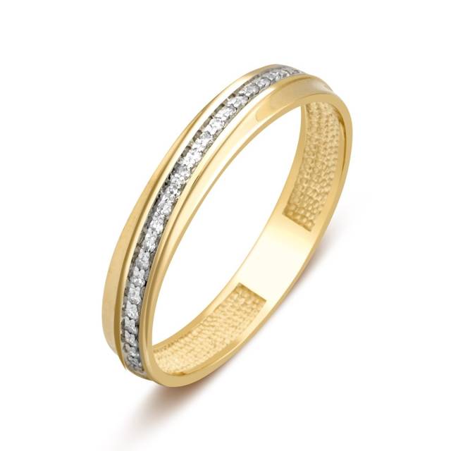 Обручальное кольцо из жёлтого золота с бриллиантами (024157)