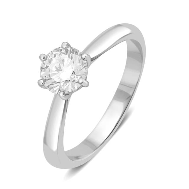 Помолвочное кольцо из белого золота с бриллиантом (027935)