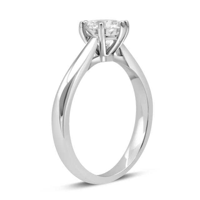 Помолвочное кольцо из белого золота с бриллиантом (027935)
