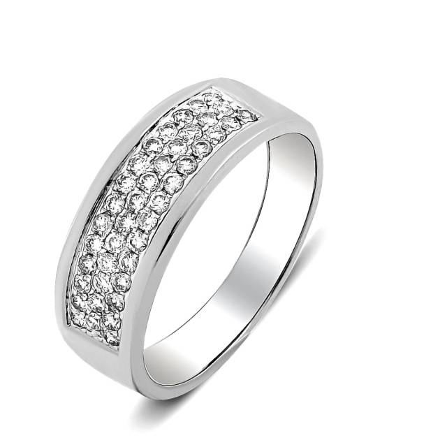 Кольцо из белого золота с бриллиантами (015535)
