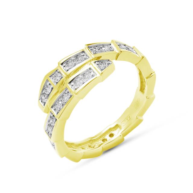 Кольцо из жёлтого золота с бриллиантами (058403)