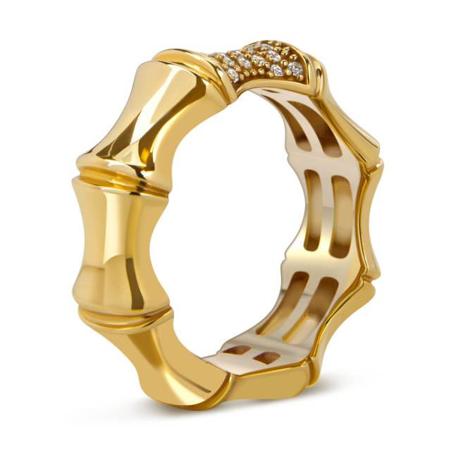 Кольцо из жёлтого золота с фианитами (057871)