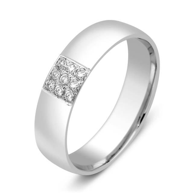 Обручальное кольцо из платины с бриллиантами (024089)