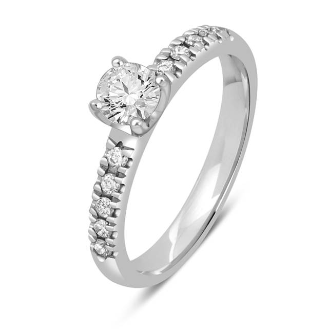 Помолвочное  кольцо из платины с бриллиантами (049286)
