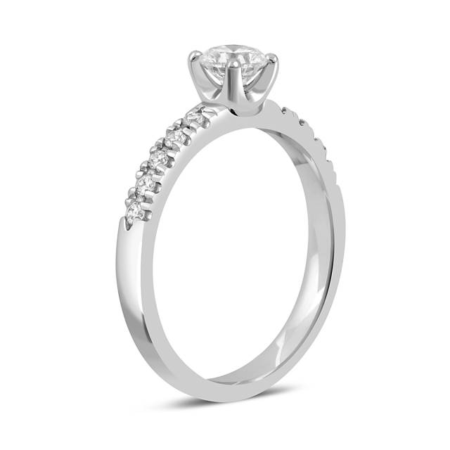 Помолвочное  кольцо из платины с бриллиантами (049286)