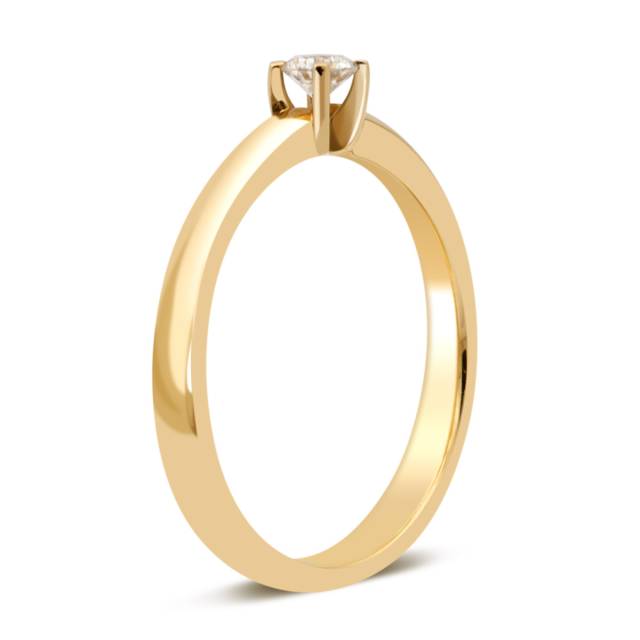 Помолвочное кольцо из жёлтого золота с бриллиантом (018425)