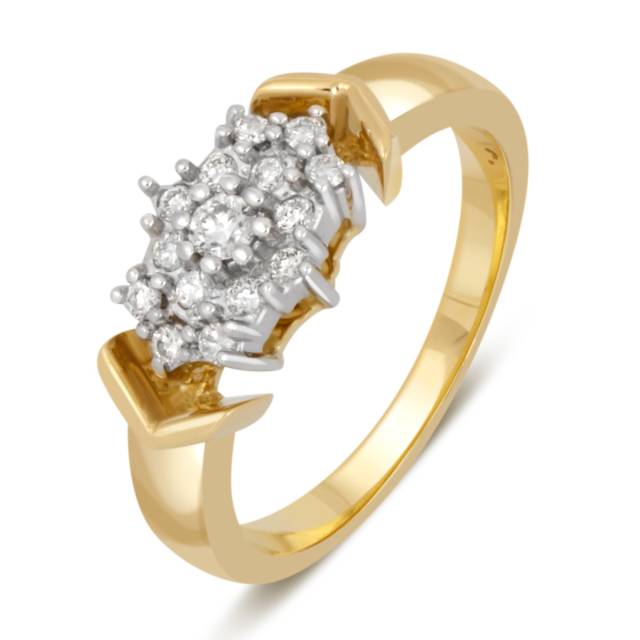 Кольцо из комбинированного золота с бриллиантами (039633)