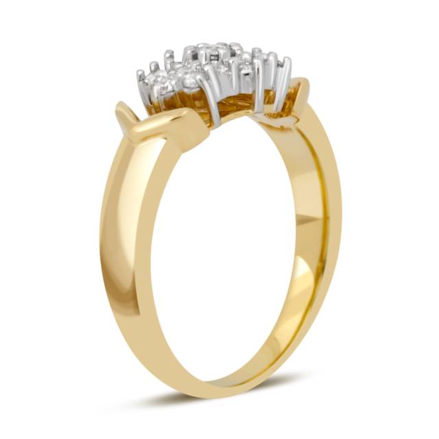 Кольцо из комбинированного золота с бриллиантами (039633)