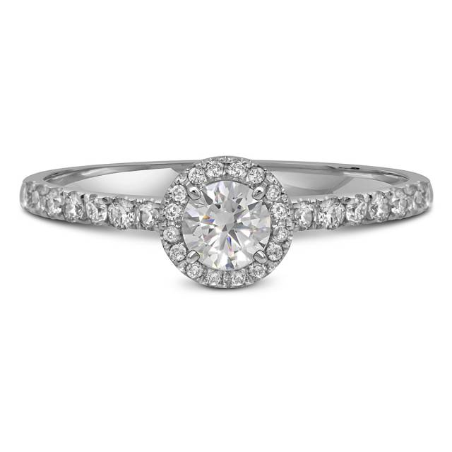 Помолвочное кольцо из белого золота с бриллиантами  (052743)