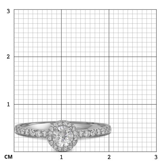 Помолвочное кольцо из белого золота с бриллиантами  (052743)