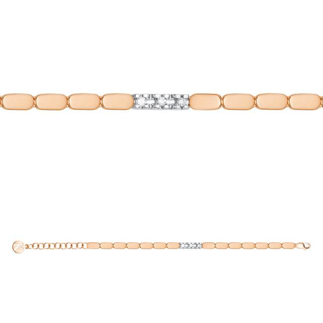 Браслет из комбинированного золота с бриллиантами (050514)