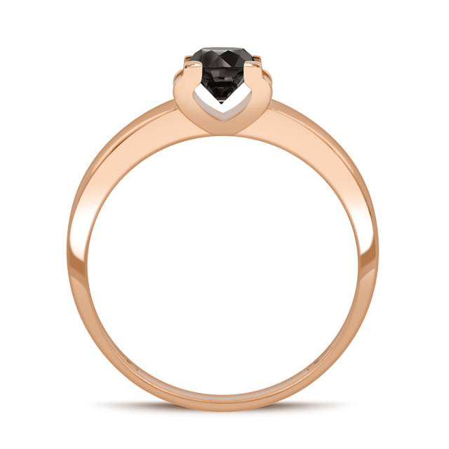 Помолвочное кольцо из красного золота с чёрным бриллиантом (046698)