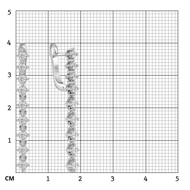 Серьги из белого золота с бриллиантами (051963)