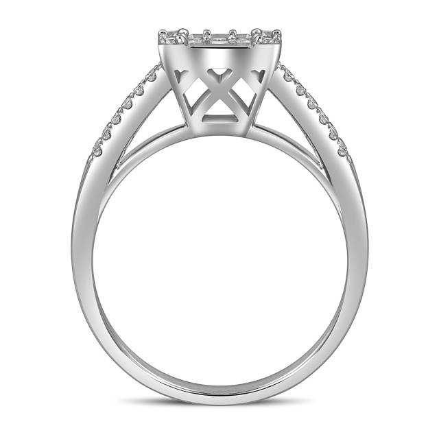Кольцо из белого золота с бриллиантами (054399)