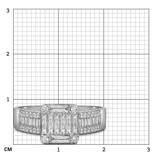 Кольцо из белого золота с бриллиантами (054399)