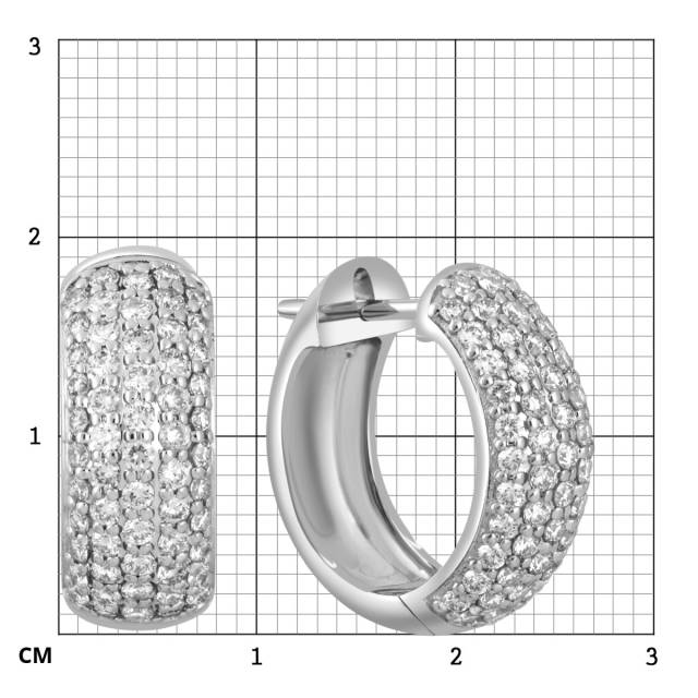 Серьги из белого золота с бриллиантами (045929)