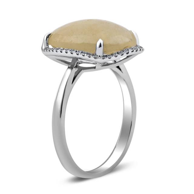Кольцо из белого золота с бриллиантами и сапфиром (009403)