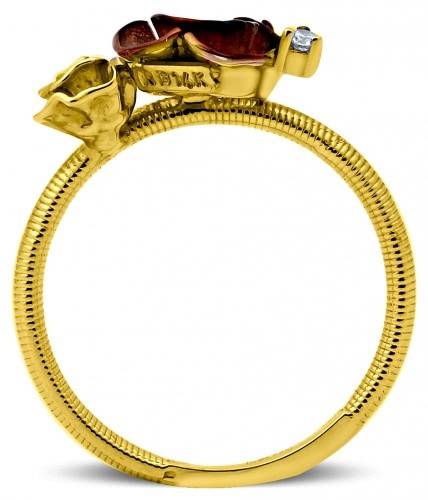 Кольцо из комбинированного золота с бриллиантом 17.5