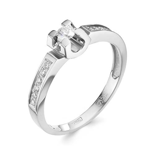 Помолвочное кольцо из белого золота с бриллиантами (047451)