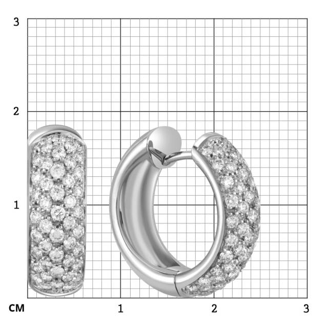 Серьги конго из белого золота с бриллиантами "Crivelli" (049100)