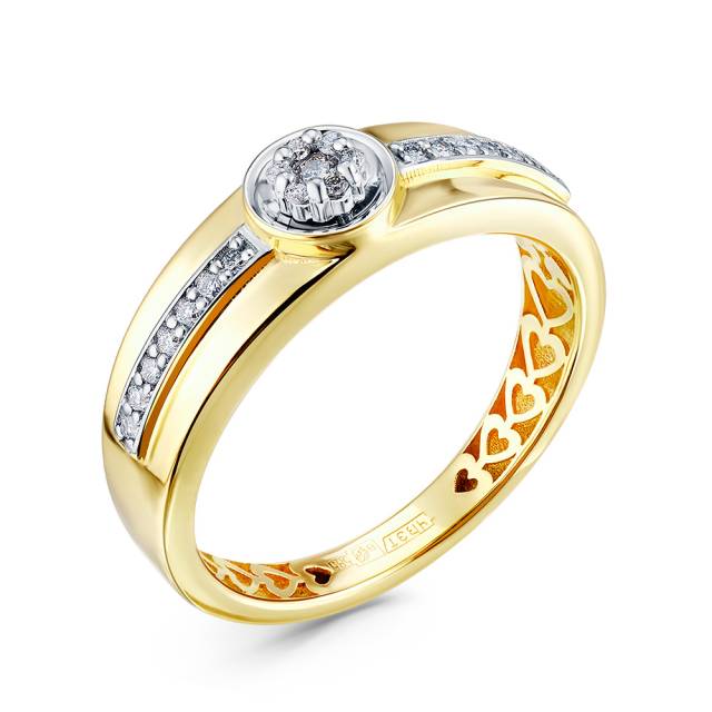 Кольцо из жёлтого золота с бриллиантами (051153)