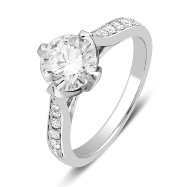 Помолвочное  кольцо из белого золота с бриллиантами (035583)