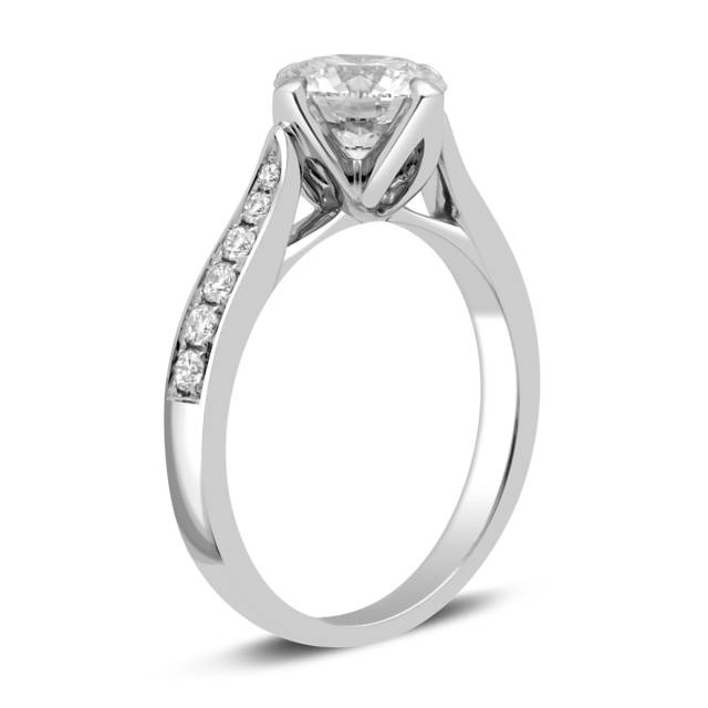 Помолвочное  кольцо из белого золота с бриллиантами (035583)