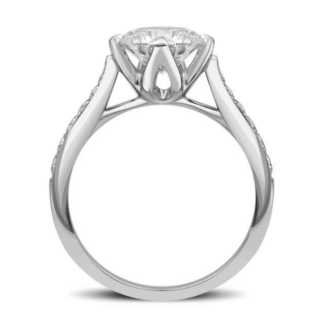 Помолвочное кольцо из белого золота с бриллиантами (035583)