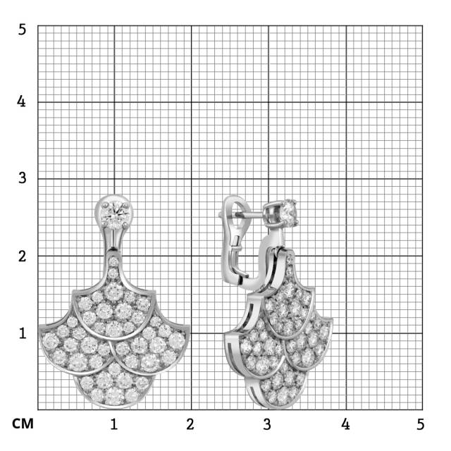 Серьги из белого золота с бриллиантами (040560)