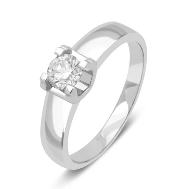 Помолвочное кольцо из белого золота с бриллиантом (043442)