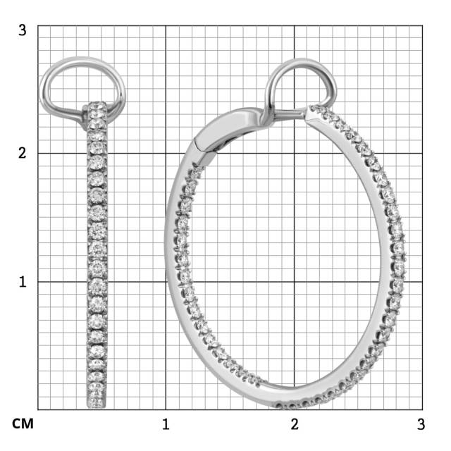 Серьги конго из белого золота с бриллиантами "Crivelli" (048925)