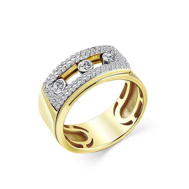 Кольцо из жёлтого золота с бриллиантами (057450)