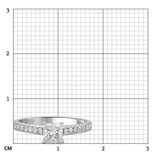 Помолвочное кольцо из белого золота с бриллиантами (049283)