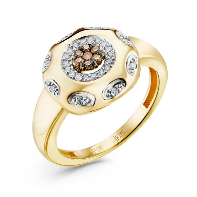 Кольцо из жёлтого золота с бриллиантами (057604)