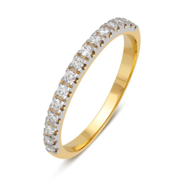 Обручальное кольцо из комбинированного золота с бриллиантами (035614)