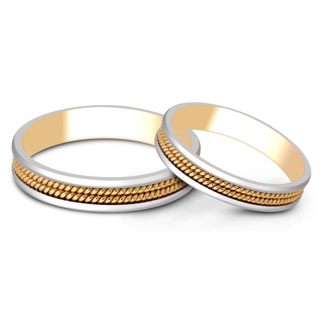 Обручальное кольцо из комбинированного золота (000271)