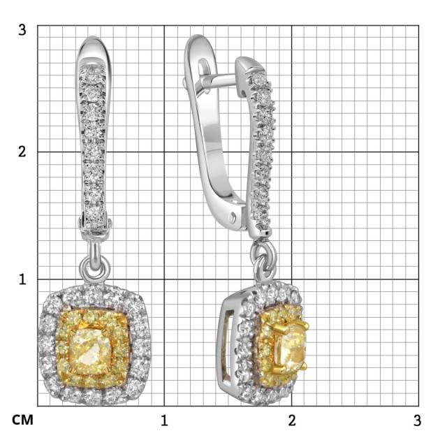 Серьги из белого золота с бриллиантами (059219)